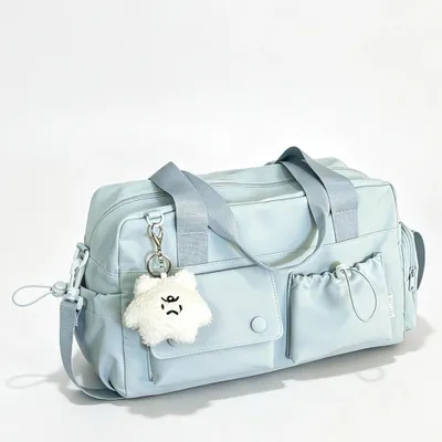 Produktbild von Reise- und Sporttasche 19L – 40x20x24 cm, Nylon, Handgepäck, Kofferband, viele Fächer – Für Schule, Sport & Reisen,Geschenke zum Schulanfang– Blau