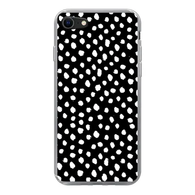 Produktbild von MuchoWow® Handyhülle Schutzhülle Hülle für iPhone 8 Polka dots - Schwarz - Weiß Silikon Softcase Handy Hülle - Schutzhaube