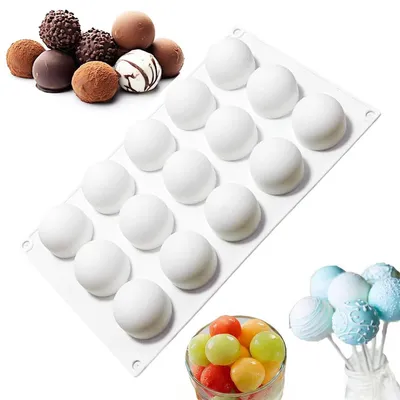 Silikon-Kugelform, 15 Löcher, Ø 3,3 cm, für Schokolade & Gelee