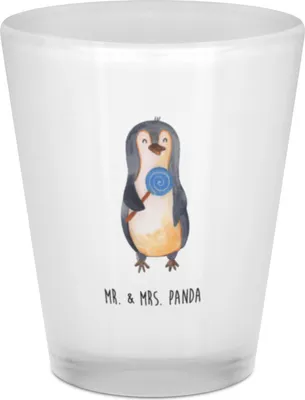 Produktbild von Mr. & Mrs. Panda Schnapsglas Pinguin Lolli - Transparent - Geschenk, Süßigkeiten, Pinnchen, Naschen, Heißhunger, Shotglas, Spruch, Gläschen, Shot Glas, Stamperl, Pinguine