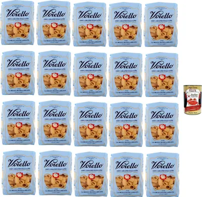 Produktbild von 20x Voiello Pasta Mezze Maniche Rigate Nudeln 100% italienische N 122 500g + Italian Gourmet Polpa 400g