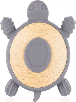 Obrázek produktu pro ZOPA Silikonové dřevěné kousátko Turtle, Dove Grey