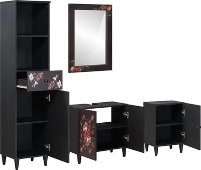 Produktbild von vidaXL Badezimmerschrank-Set 4 Stk. Massivholz Mango