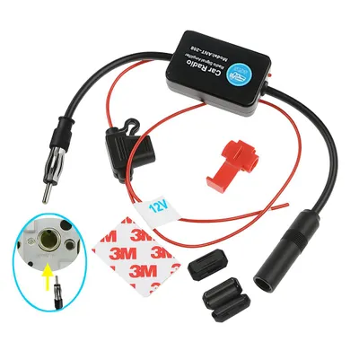 Produktbild von F86 Auto Antennenverstärker 12V FM/AM – DIN Stecker Signalverstärker für Radioempfang – Universal für PKW