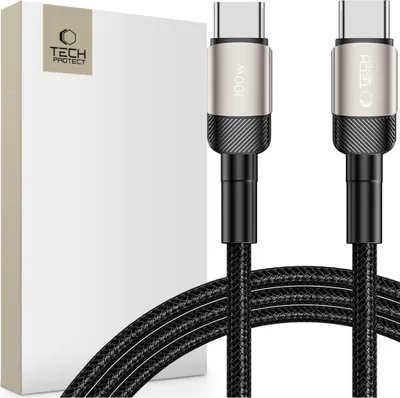 Productafbeelding van TECH-PROTECT ULTRABOOST EVO USB-C kabel, PD100W/5A, 200 cm, kleur: titanium