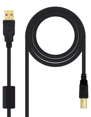 Zdjęcie produktu dla Nanocable 10.01.1205, 5 m, USB A, USB B, USB 2.0, Męska/Męska, Czarny