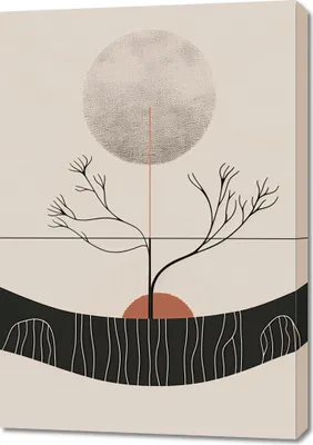 Produktbild von Wandbild Wintermond: Winterliche Szene mit Baum und Mond, bedruckte Seiten, 70x100cm