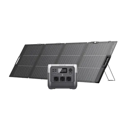 Produktbild von ECOFLOW RIVER 2 Pro Powerstation, 768 Wh LiFePO4 Batterie Solar generator mit 220 W Solar panel, 3x 300 W AC-Steckdosen (Spitze 1600 W), für Camping