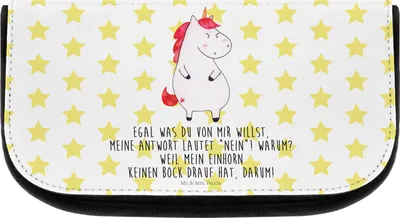 Produktbild von Mr. & Mrs. Panda kulturtäschchen Einhorn Wut - Weiß - Geschenk, Unicorn, Nein, Kulturbeutel, kosmetiktäschchen, Kosmetiktasche, Organizer, Arbeit, Einhörner, Spaß
