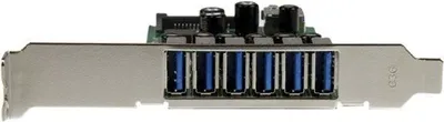 Produktbild von StarTech.com 7 Port PCI Express USB 3.0 Karte - PCIe - SATA,USB 3.2 Gen 1 (3.1 Gen 1) - Full-height / Low-profile - Grün - Metallisch - 3 m - 1920042 h