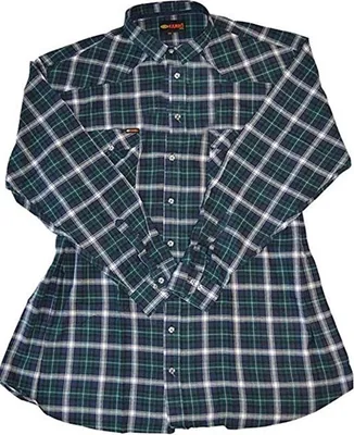 Produktbild von Übergrößen Flanell-Hemd KAMRO Grün/Navy/Weiß kariert Mini-Stickerei 3XL
