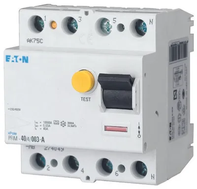 Produktbild von 4-poliger Differentialschutzschalter PFIM-63/4/003-MW