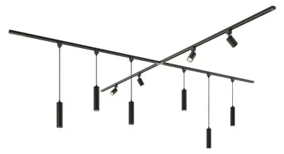 Image de HOFTRONIC - Kit système de rails Taros 4 x 1,5 m 10 spots 2700K GU10 IP20 Noir