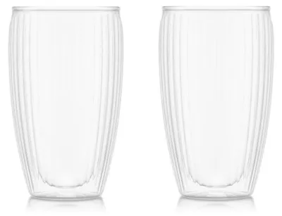 Image de Set de 2 verres double paroi 45cl pavina striés - Bodum - 12250-10 -