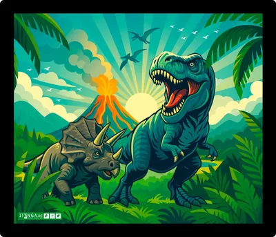 Zdjęcie produktu dla Podkładka pod mysz ITENGA Dinozaur – DINO WORLD 21 x 18 cm Plastikowa, antypoślizgowa