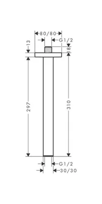 Produktbild von HANSGROHE 24339670 Deckenanschluss E 300mm mattschwarz