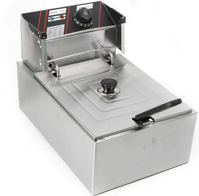 Image de 5.5L Friteuse électrique Friteuse en acier inoxydable Gastronomie Friteuse Panier à friture Deep Fryer 2.5KW
