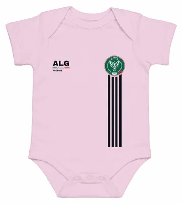 Zdjęcie produktu dla Algieria, piłka nożna, reprezentacja Algierii "Fennecs", koszulka kibica, kombinezon dla dziecka (body), kolor różowy, rozmiar 12/18 miesięcy