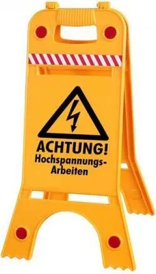 Produktbild von Warnaufsteller Dachaufsteller - Achtung! Hochspannungsarbeiten - Gr. ca. 28 x 64 cm – 308540/7