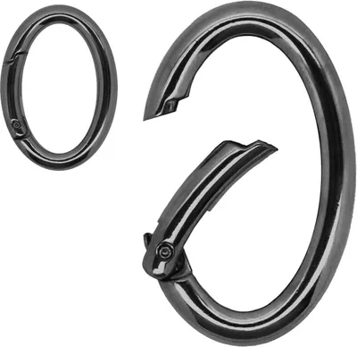 Metall Karabinerhaken Oval | 48 mm x 30 mm x 5 mm anthrazit