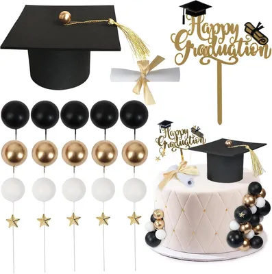 Productafbeelding van Afstudeertaarttopper - Set van 23 - Taarttopper - Examenfeest - Cupcake-decoratie - Afstudeerfeest - Taartdecoratie