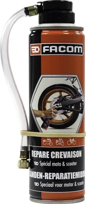 Immagine prodotto di Facom 6091, Moto, Spray per riparazione pneumatici, 250 ml, Pneumatico tubeless, 70 mm, 52 mm