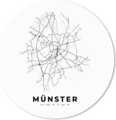 Produktbild von MuchoWow® Mauspad Mousepad Stadtplan - Schwarz-weiß - Karte - Münster - Deutschland - Karte 20x20 cm - Mousepads - Maus Mat - Pad - Mausunterlage - Schreibtischmatte