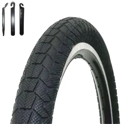 Image de 1 pneu de vélo Kenda K-907, 20 x 2,25 (58-406), couleur noire, comprenant des démonte-pneus