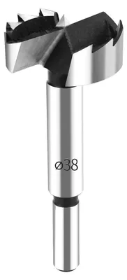 Immagine prodotto di Trapano Forstner da 38 mm per legno, con gambo cilindrico da 90 mm, in acciaio rapido, fornito con custodia