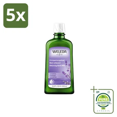 Produktbild von 5 x Weleda Lavendel Entspannungsbadmilch - 200 ml - Großpackung - 5 Stücke