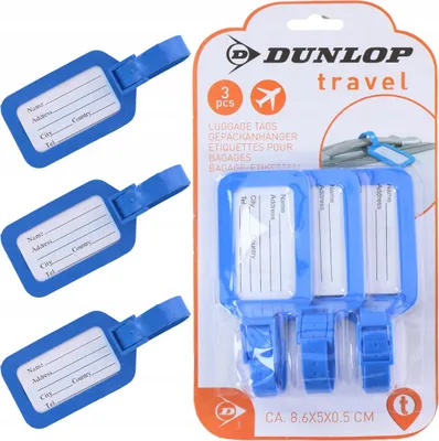 Image de DUNLOP Set d'étiquettes à bagages travel, 3 pièces
