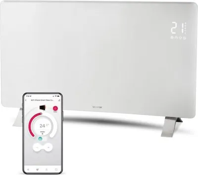 Image de Radiateur Intelligent Wi-Fi SENCOR SCF 4740WH, 2400 W, 2 Niveaux, Thermostat, Écran LED, Blanc