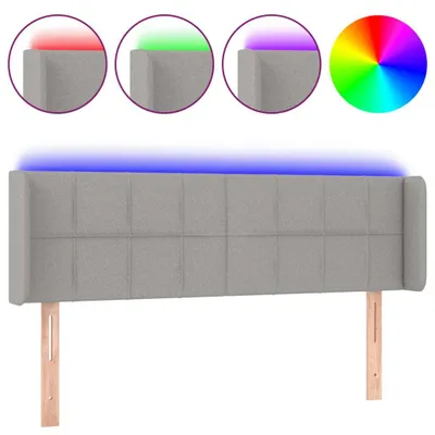 Obrázok produktu pre vidaXL LED čelná doska Svetlo šedá 147x16x78/88 cm Látka