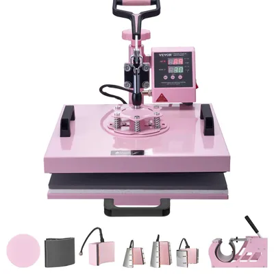 Produktbild von VEVOR Heizpresse 8 in 1 Heizpresse Maschine 38x38cm Wärmeübertragungsmaschine 15x15 Zoll T-Shirt Presse Multifunktionale Sublimationsmaschine für T-Shirt Tasse Hut Plattenübertragung, 8 in 1-f, Metall-m