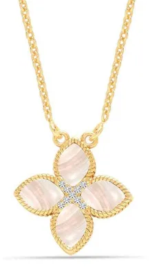 Immagine prodotto di Collana da donna in argento sterling 925, placcata in oro e decorata con zirconi scintillanti, modello BICLL032