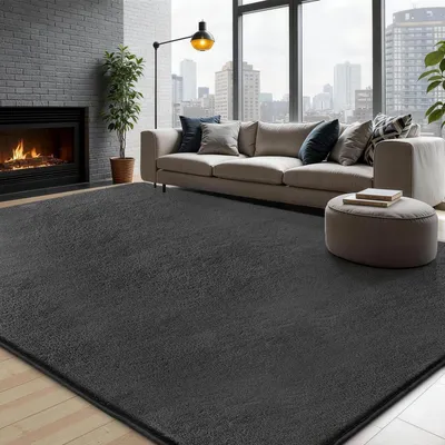 Obrázok produktu pre Mäkký Koberec do Obývačky - Prateľný a Protišmykový - 63 x 230 cm - Tmavosivý