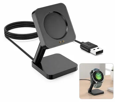 Produktbild von Magnetisches Ladegerät für Xiaomi Watch S2/S3/S4/S5, 60° Ladeständer, 1m USB-Kabel – Ladedock & Ladestation mit Anti-Rutsch-Pad