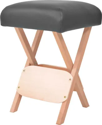 Image de vidaXL Tabouret de massage pliable 12 cm Assise épaisse + 2 traversins Noir