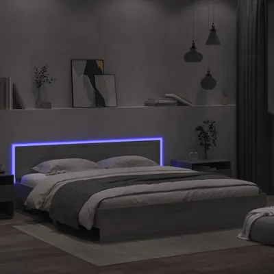 Obrázek produktu pro Maison Exclusive - Rám postele s čelem a LED osvětlením šedý sonoma 200 x 200 cm
