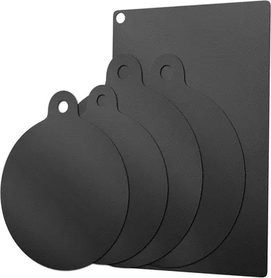 Image de Lot de 5 tapis de protection en silicone noir pour plaque à induction