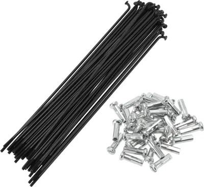 Produktbild von Universelle Fahrradspeichen Fahrradrad Speichen 14G 155mm Länge Kohlenstoffstahl Schwarz 1 Satz
