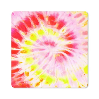 Produktbild von MuchoWow® Mauspad Mousepad Krawattenfärbung - Rot - Gelb 20x20 cm - Mousepads - Maus Mat - Pad - Mausunterlage - Desk Mat - Bureauartikeln