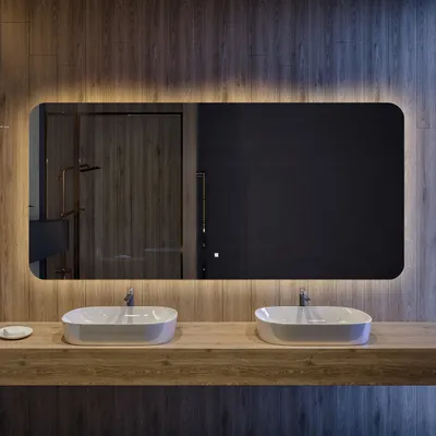 Produktbild von Badspiegel 200x70 cm - Horizontal mit LED Beleuchtung - LED Farbe Neutrallweiß 4500K - TZA105 - Touch Schalter - Individuell Nach Maß - Beleuchtet Wandspiegel Lichtspiegel Badezimmerspiegel