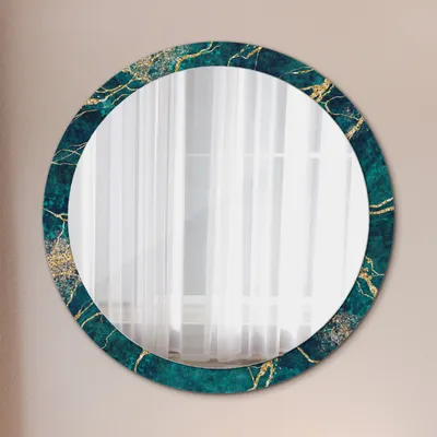 Produktbild von Spiegel - Mirror zum Wandspiegel Schlafzimmer – Schminkspiegel- Malachit grün Marmor- Ø100cm