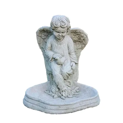 Immagine prodotto di Bellissimo abbeveratoio per uccelli a forma di angelo in pietra artificiale per il giardino Nuovo Statua in pietra Figura di animale Abbeveratoio Uccelli SU-2129