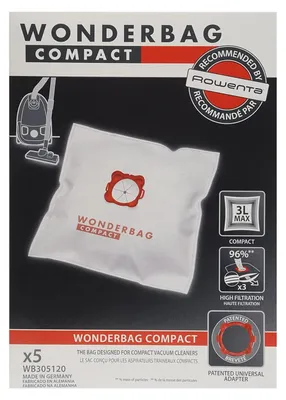 Immagine prodotto di Sacchi in microfibra universali Wonderbag Compact per aspirapolvere Rowenta Tefal