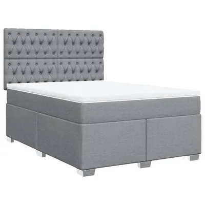 Produktbild von vidaXL Boxspringbett mit Matratze Hellgrau 160x200 cm Stoff