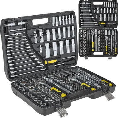 Immagine prodotto di Set di chiavi a bussola e chiavi fisse 216 pezzi CrV 1/4" 3/8" 1/2" KELTIN K00099 in valigetta Set di utensili da officina