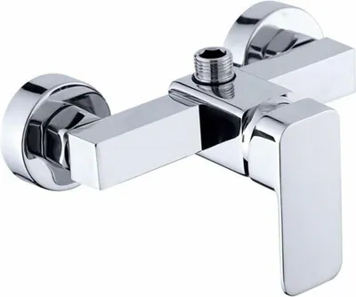 Produktbild von Moderne, verchromte Wandduscharmatur mit Duschmischer für Kalt- und Warmwasser