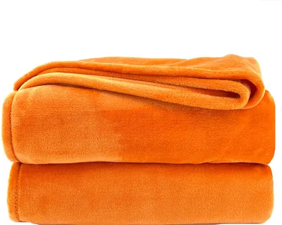 Produktbild von heimtexland ® Kuscheldecke SUPER SOFT Flanell Wohndecke XL Sofadecke Überwurf Uni Typ380 Orange 200 x 150 cm